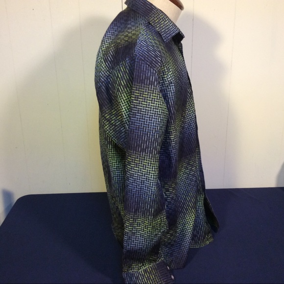 Luchiano Visconti Mens geometric long sleeve shirt size XL - Picture 4 of 10